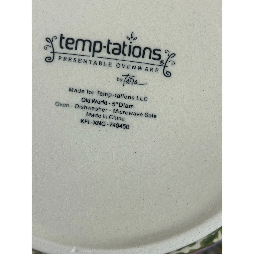 Temp-Tations By Tara Blue Old World Cup Cake And Serving Set